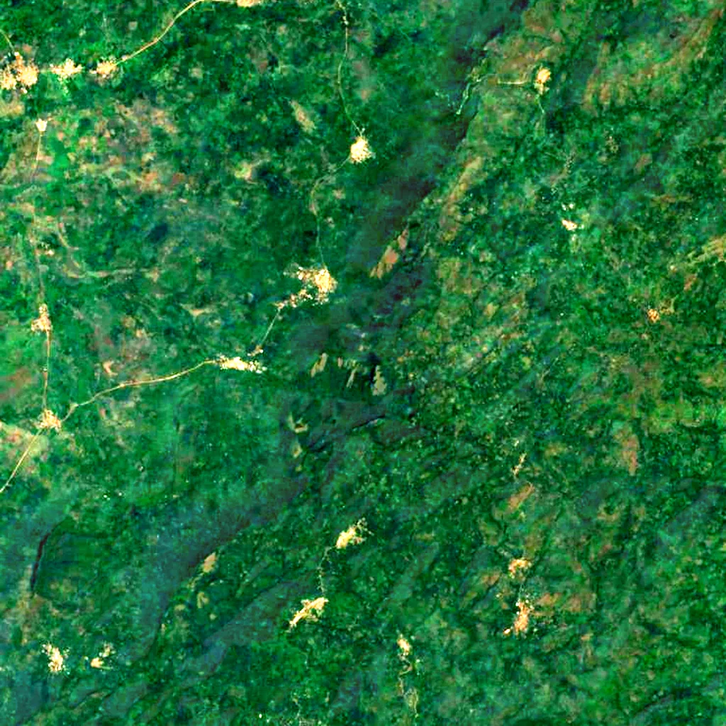 Mount Afadja seen from above (Sentinel-2)