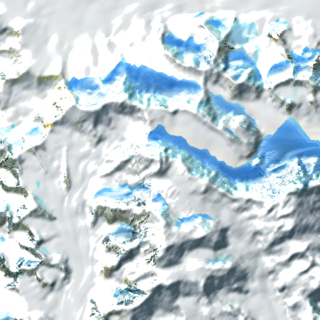 Mount Alverstone seen from above (Sentinel-2)