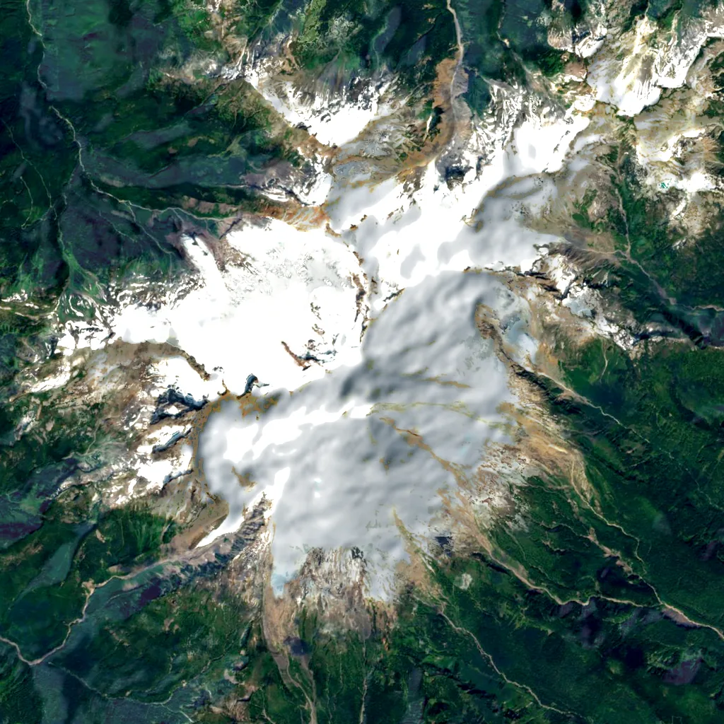 Mount Baker seen from above (Sentinel-2)