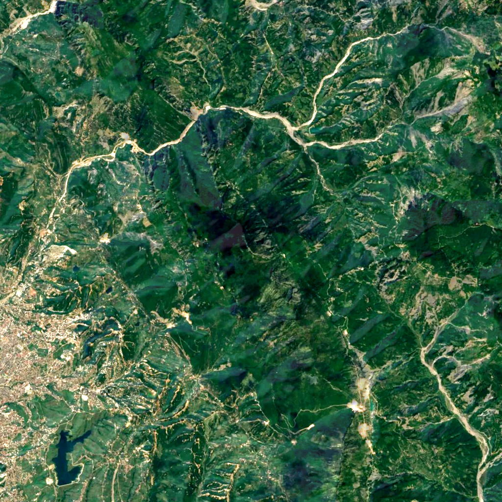 Mount Dajti seen from above (Sentinel-2)