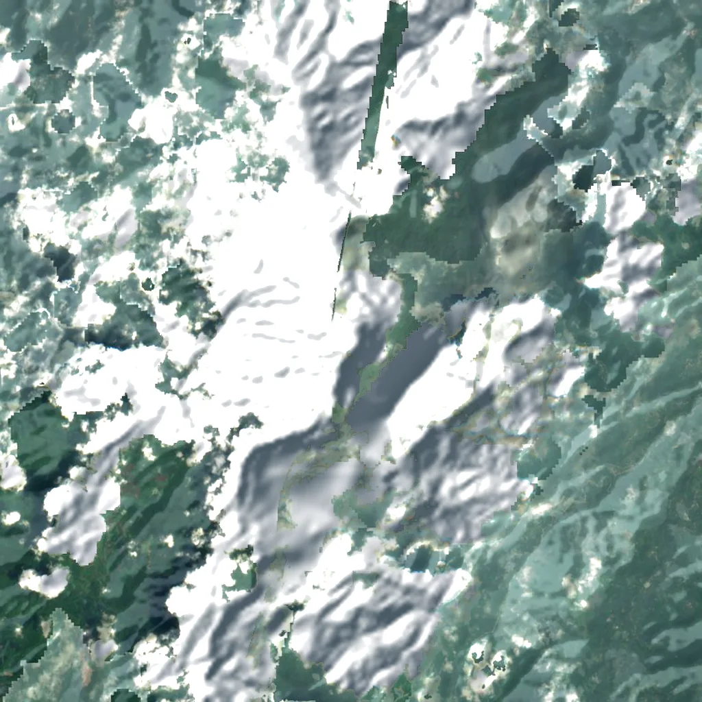 Mount Emei seen from above (Sentinel-2)