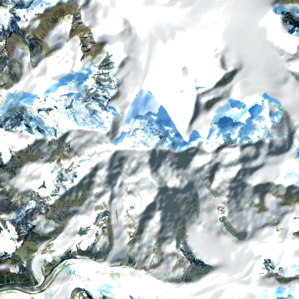 Mount Fairweather seen from above (Sentinel-2)
