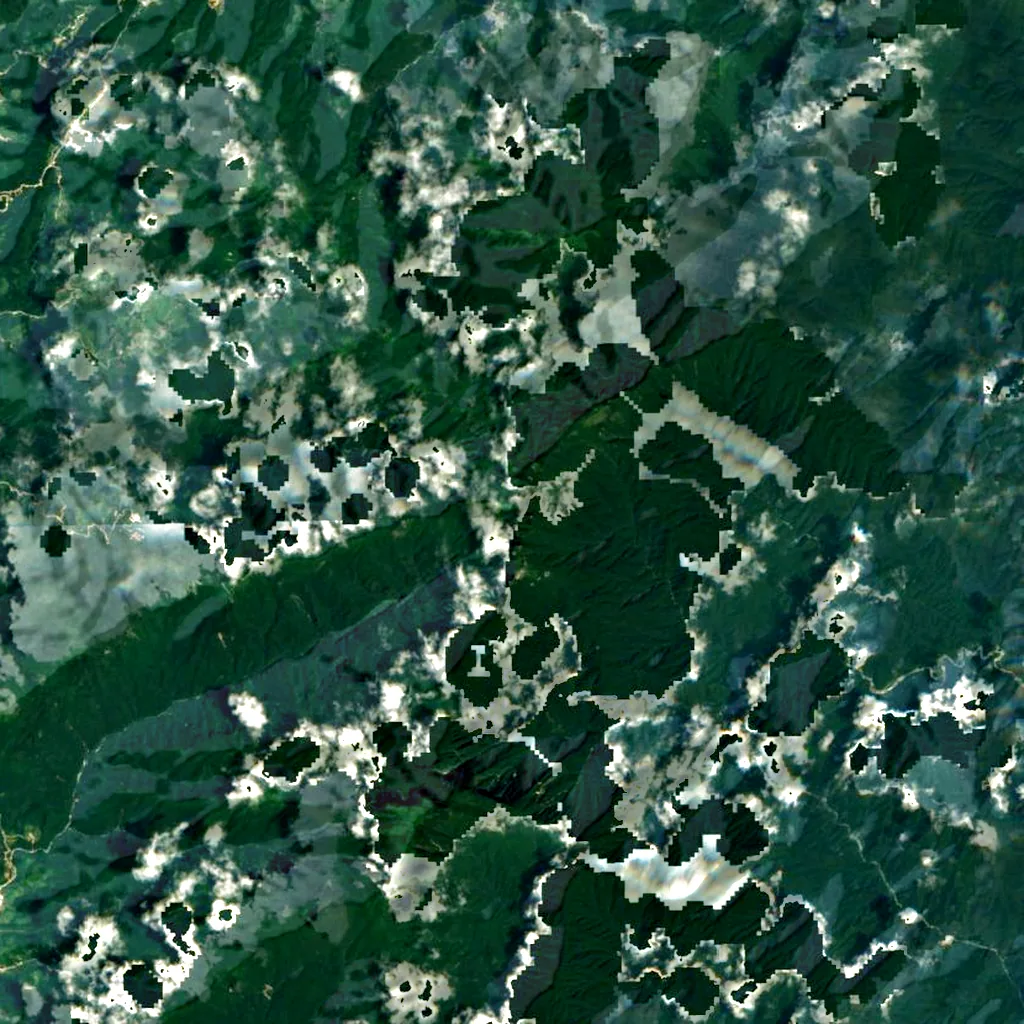 Mount Fanjing seen from above (Sentinel-2)
