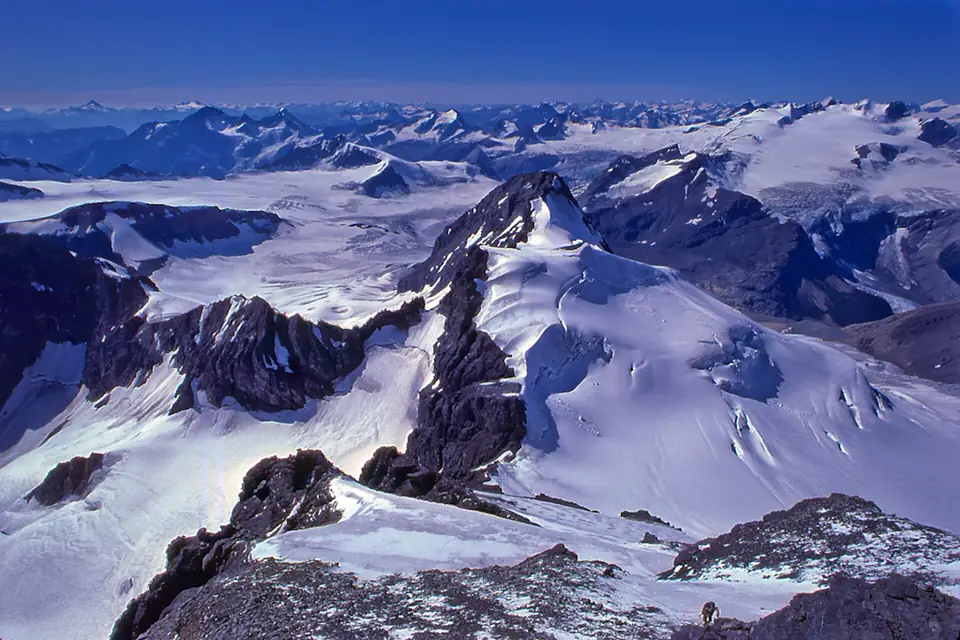 Mt. Forbes buttress; 2 US Climbers on West Ridge route