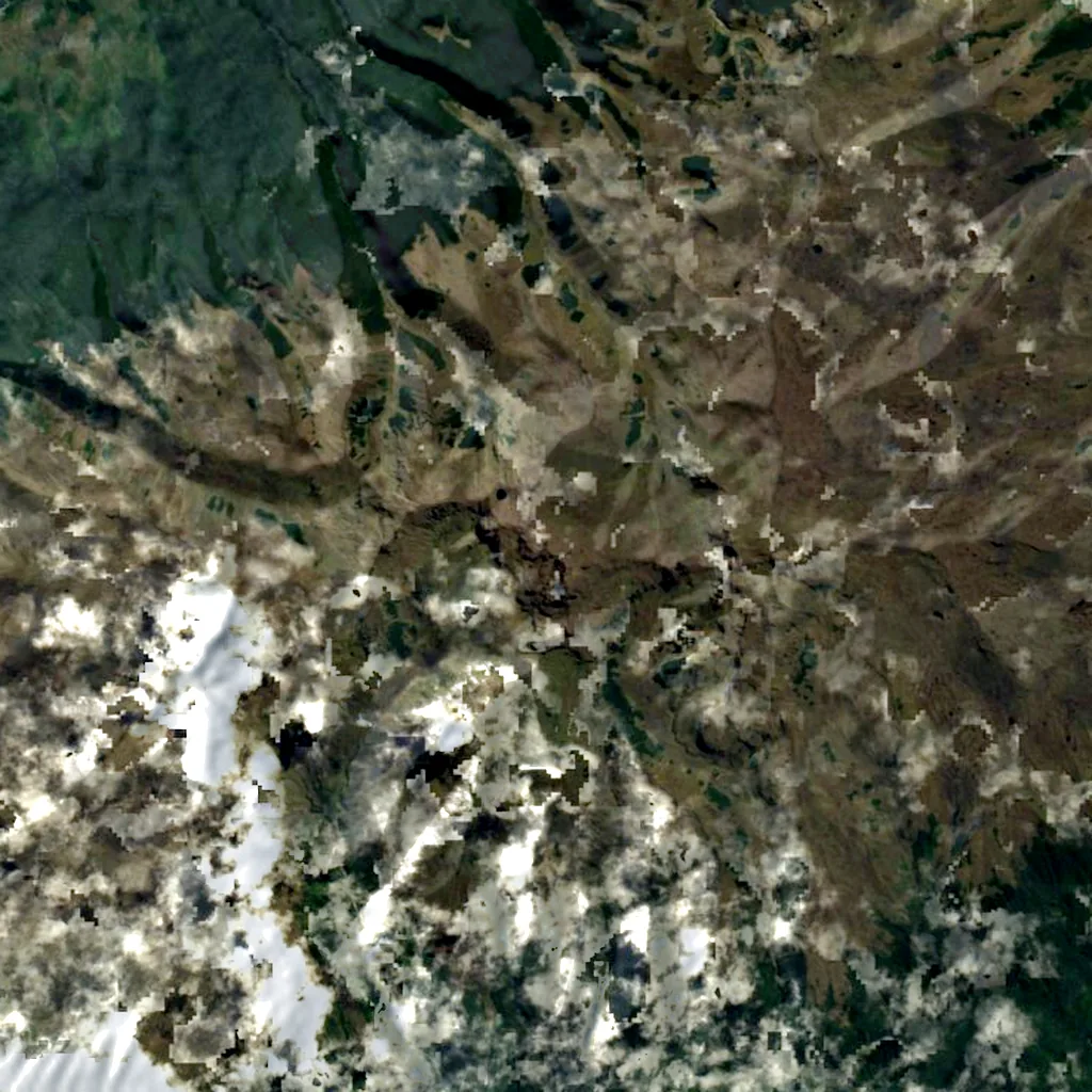 Mount Giluwe seen from above (Sentinel-2)