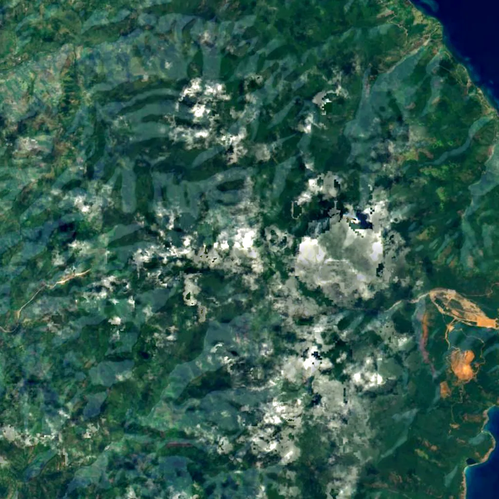 Mount Hamiguitan seen from above (Sentinel-2)