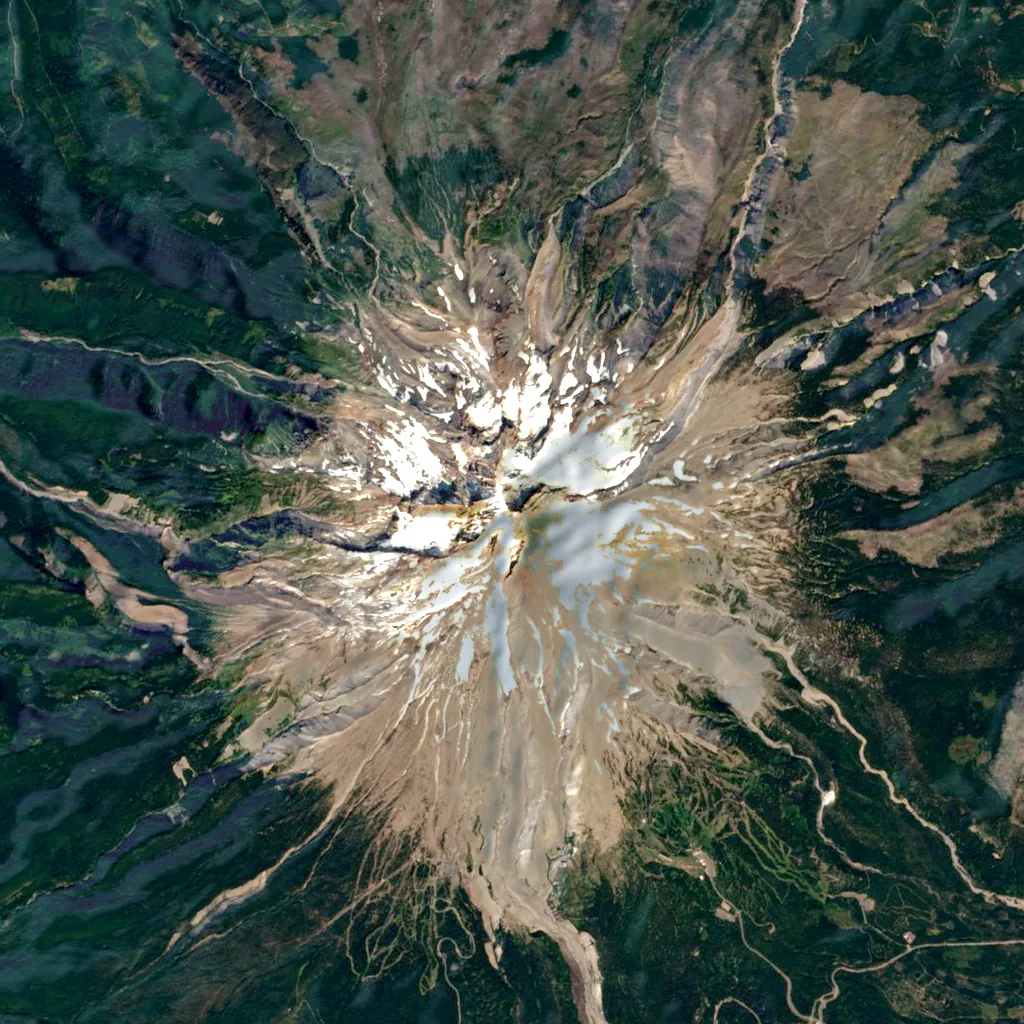 Mount Hood seen from above (Sentinel-2)