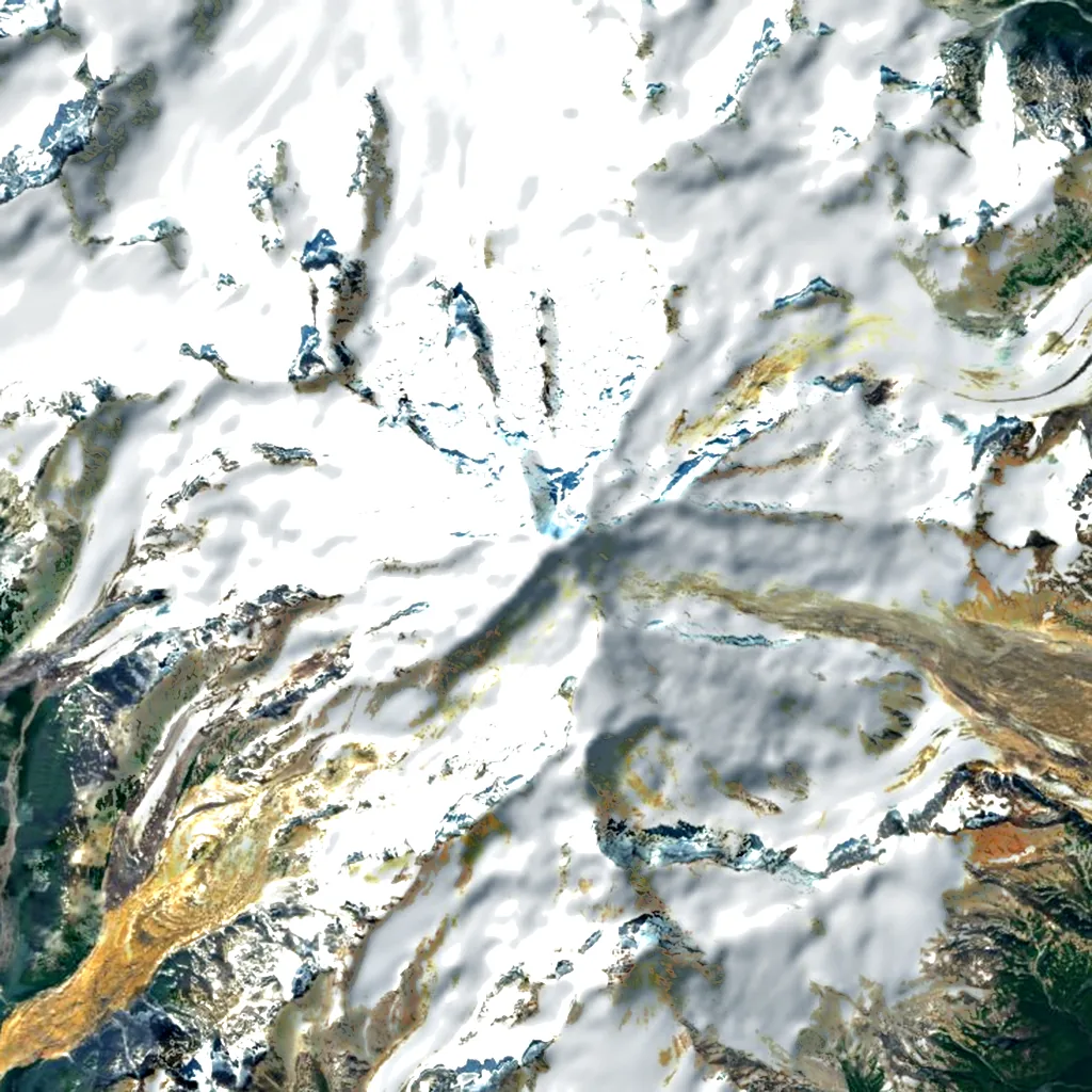 Mount Iliamna seen from above (Sentinel-2)