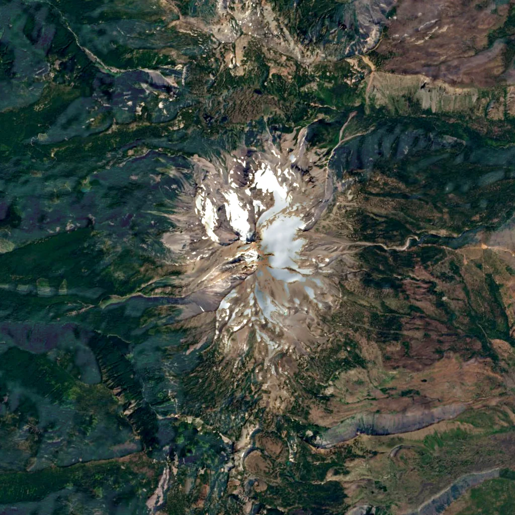 Mount Jefferson seen from above (Sentinel-2)