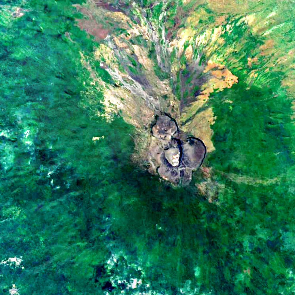 Mount Karthala seen from above (Sentinel-2)