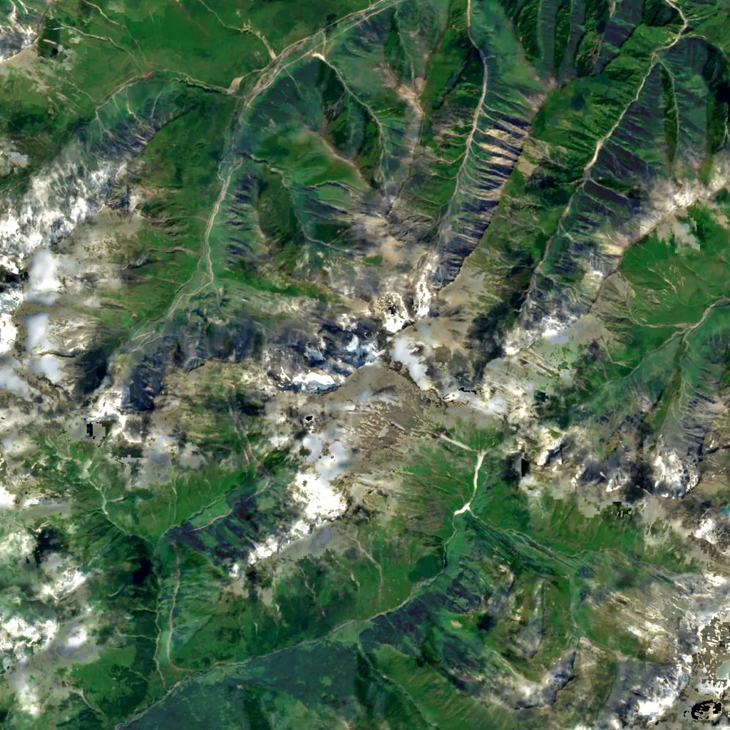 Mount Khalatsa seen from above (Sentinel-2)