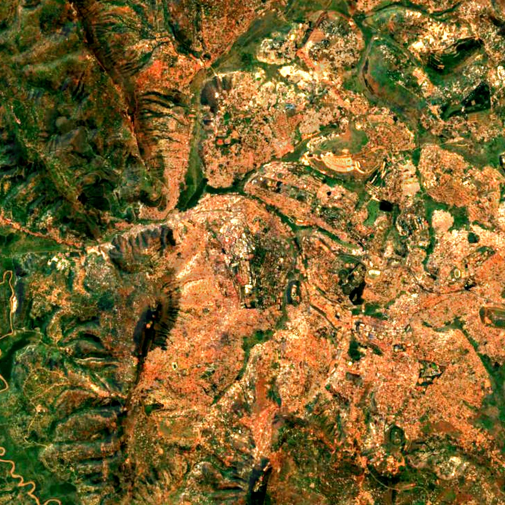 Mount Kigali seen from above (Sentinel-2)