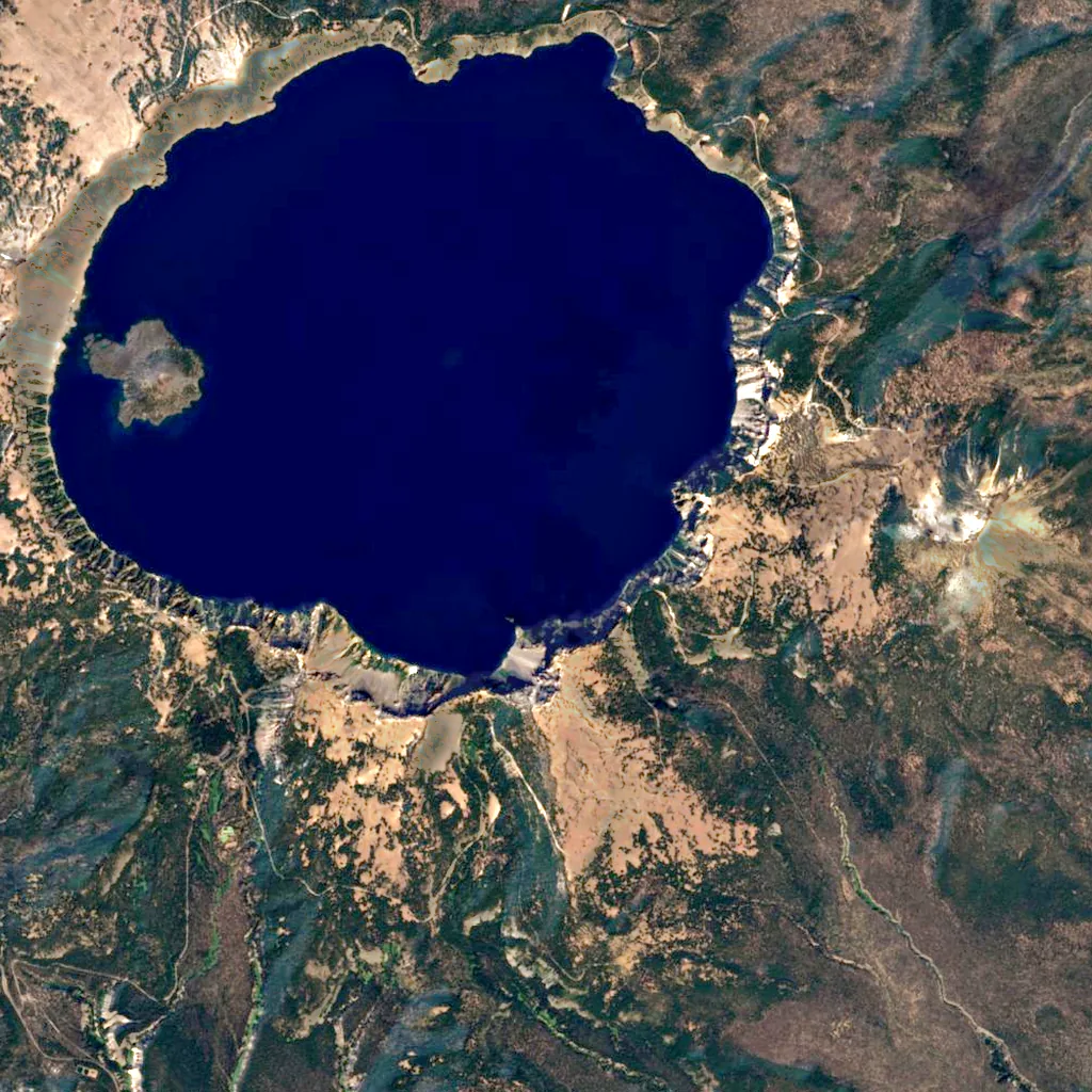 Mount Mazama seen from above (Sentinel-2)