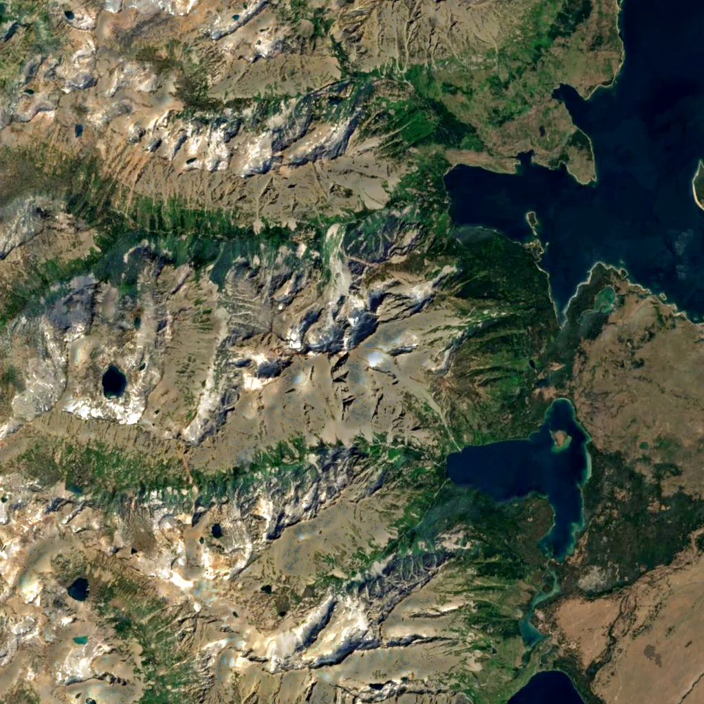 Mount Moran seen from above (Sentinel-2)