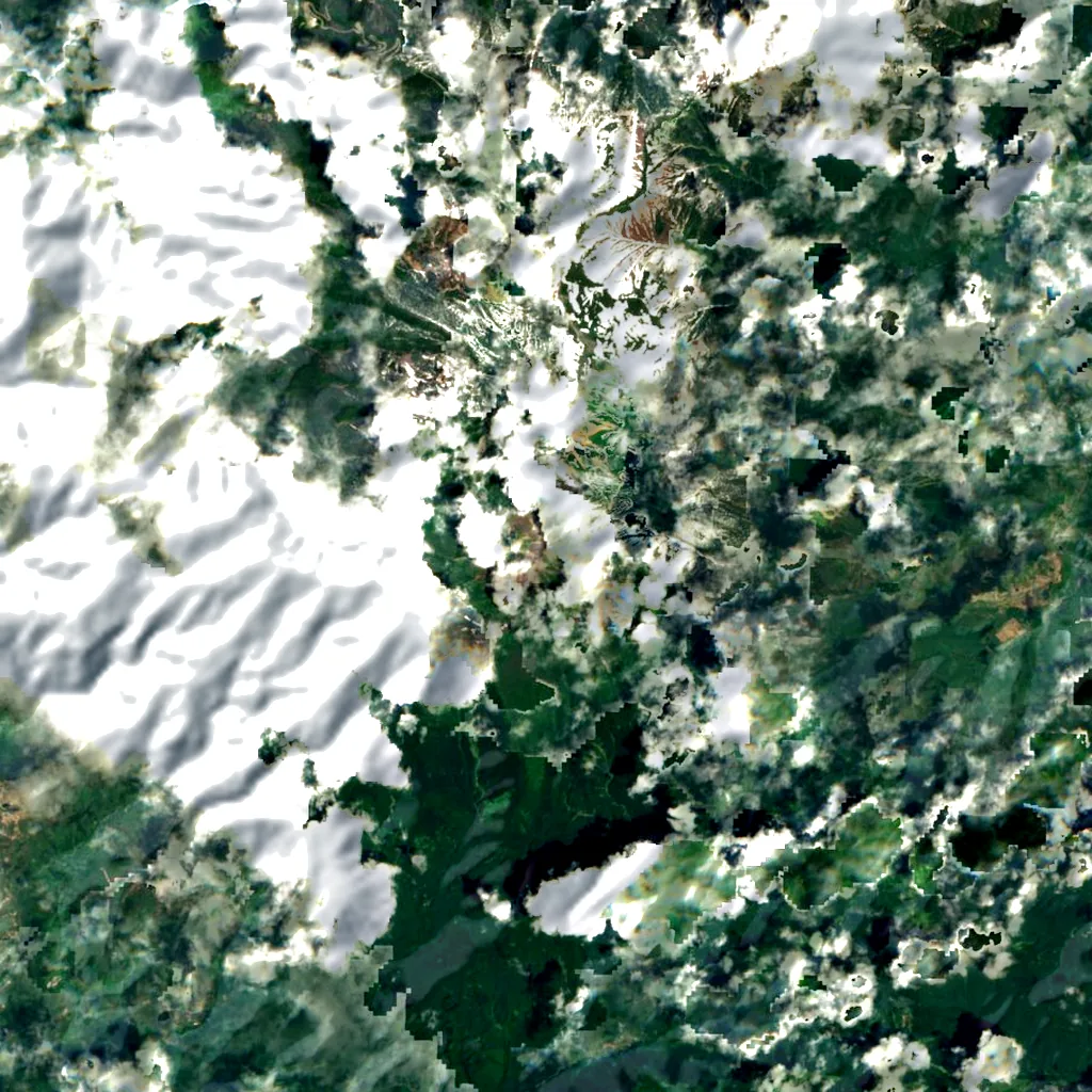 Mount Norikura seen from above (Sentinel-2)