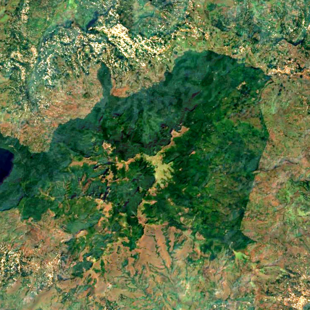 Mount Oku seen from above (Sentinel-2)