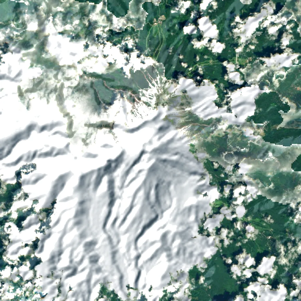 Mount Ontake seen from above (Sentinel-2)