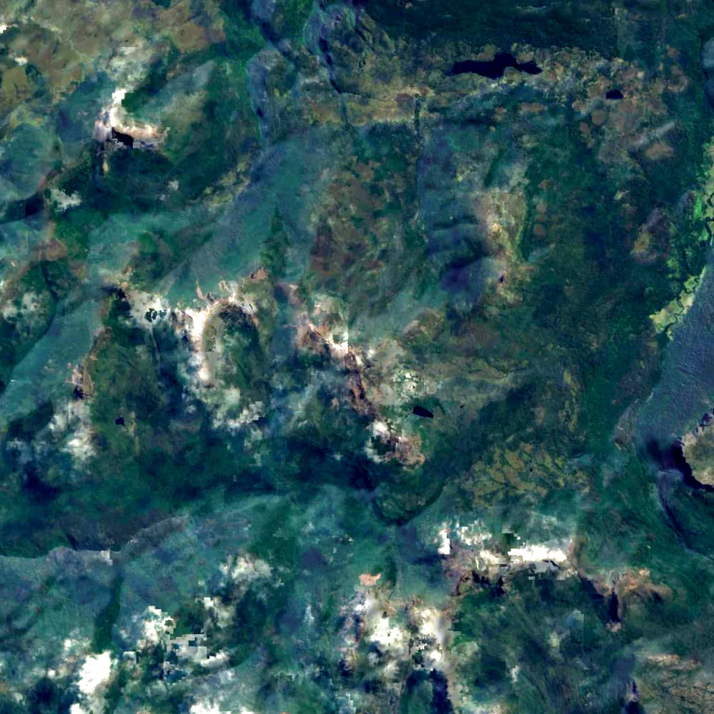 Mount Ossa seen from above (Sentinel-2)