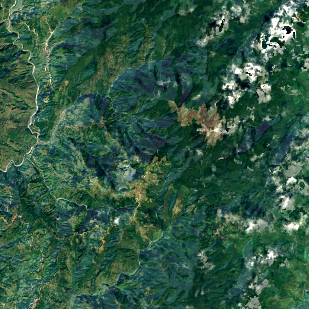 Mount Pulag seen from above (Sentinel-2)