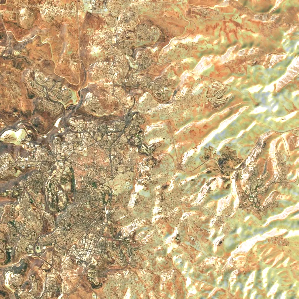 Mount Scopus seen from above (Sentinel-2)