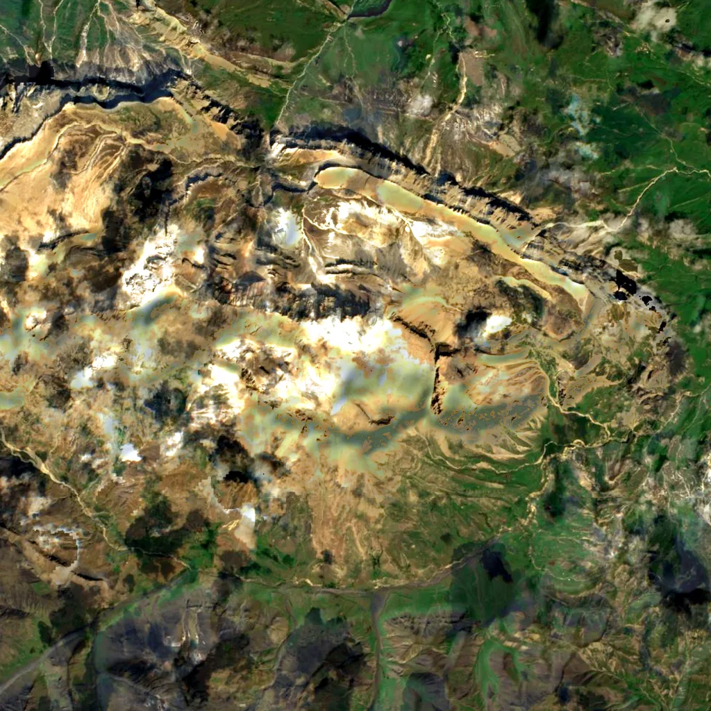 Mount Shahdagh seen from above (Sentinel-2)