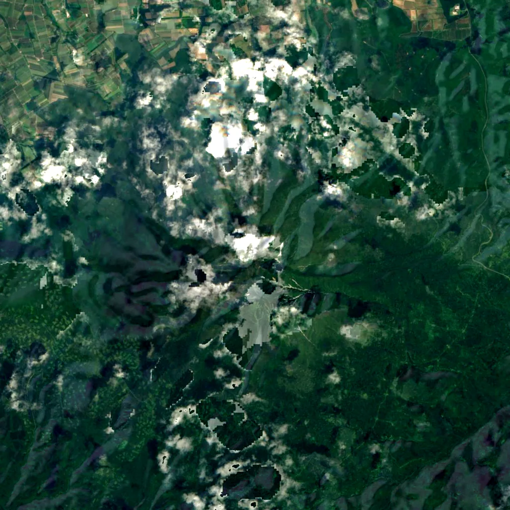 Mount Shari seen from above (Sentinel-2)