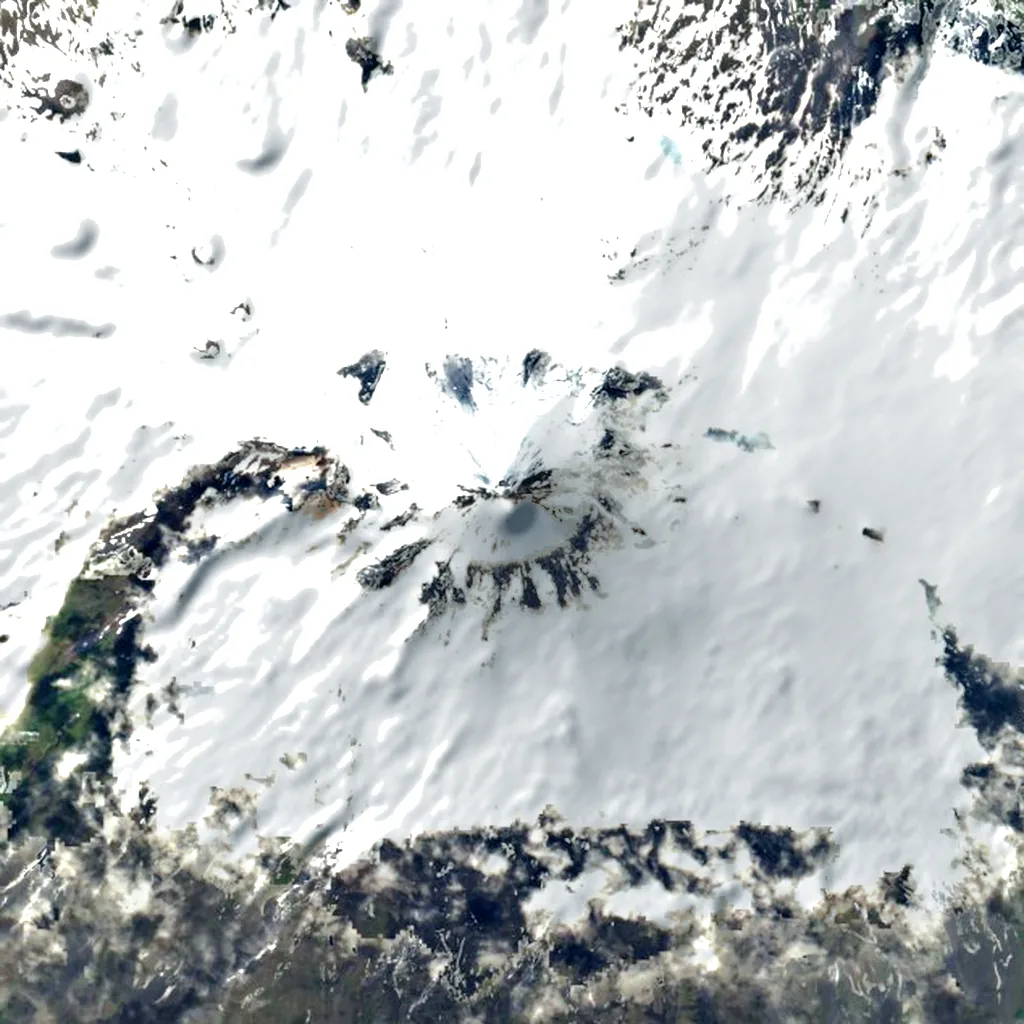 Mount Shishaldin seen from above (Sentinel-2)