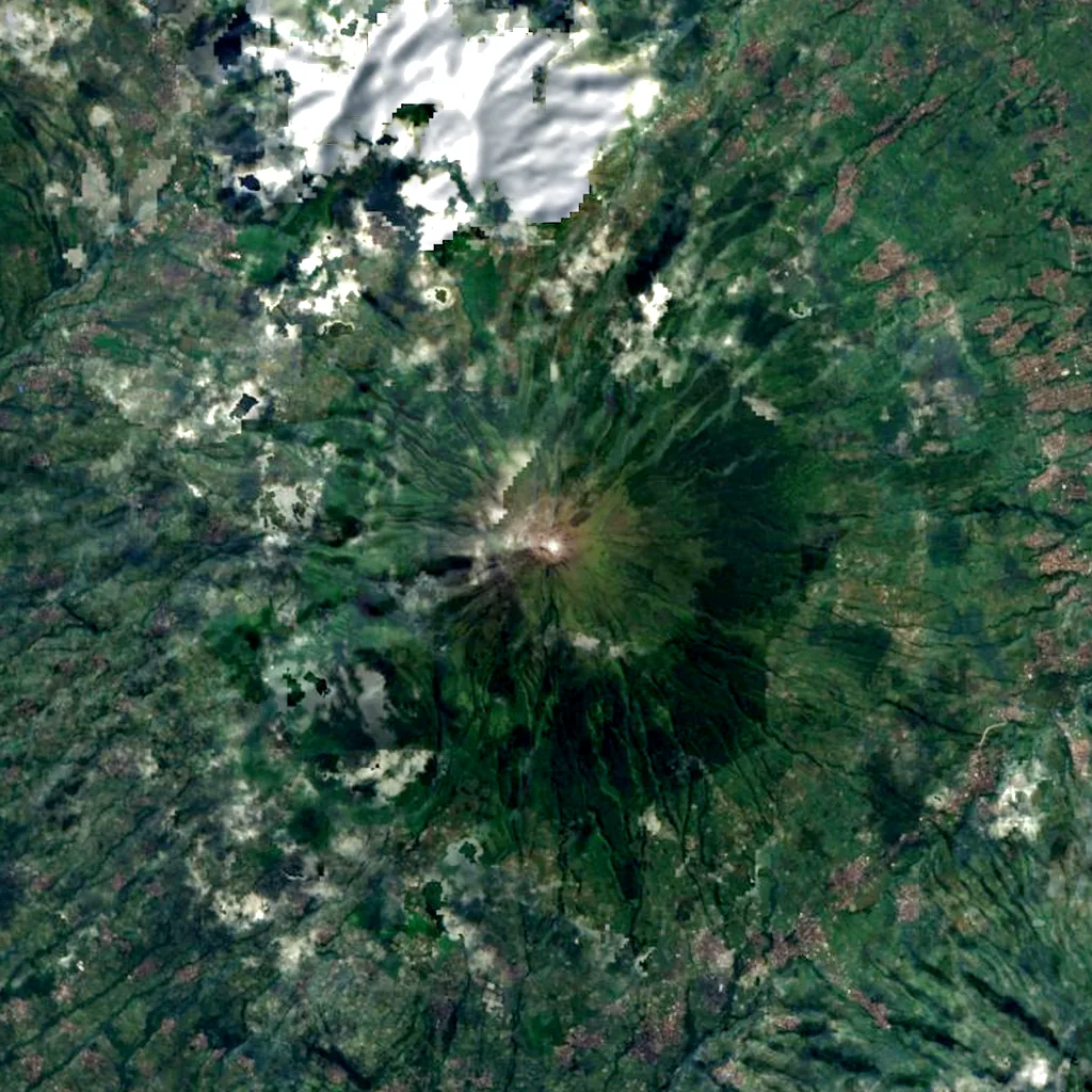Mount Sindoro seen from above (Sentinel-2)