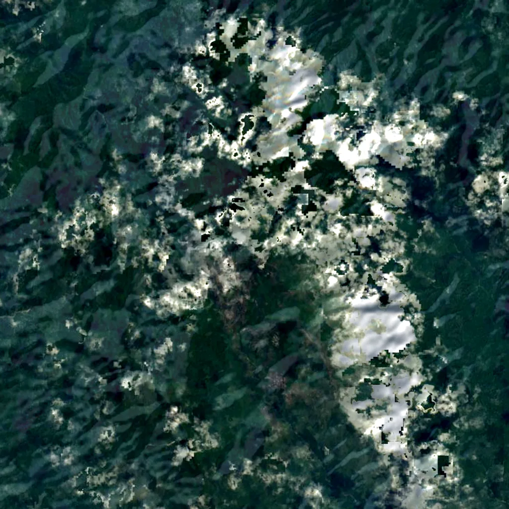 Mount Tahan seen from above (Sentinel-2)