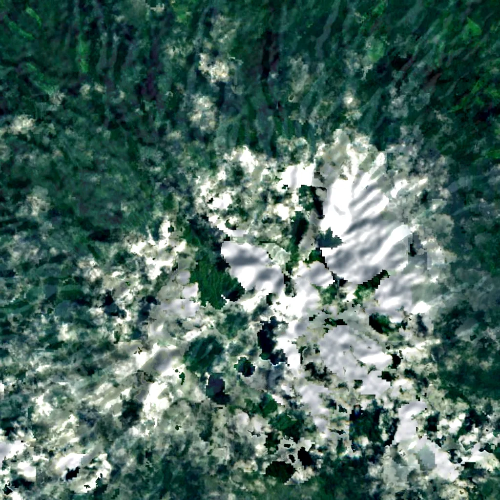 Mount Veve seen from above (Sentinel-2)