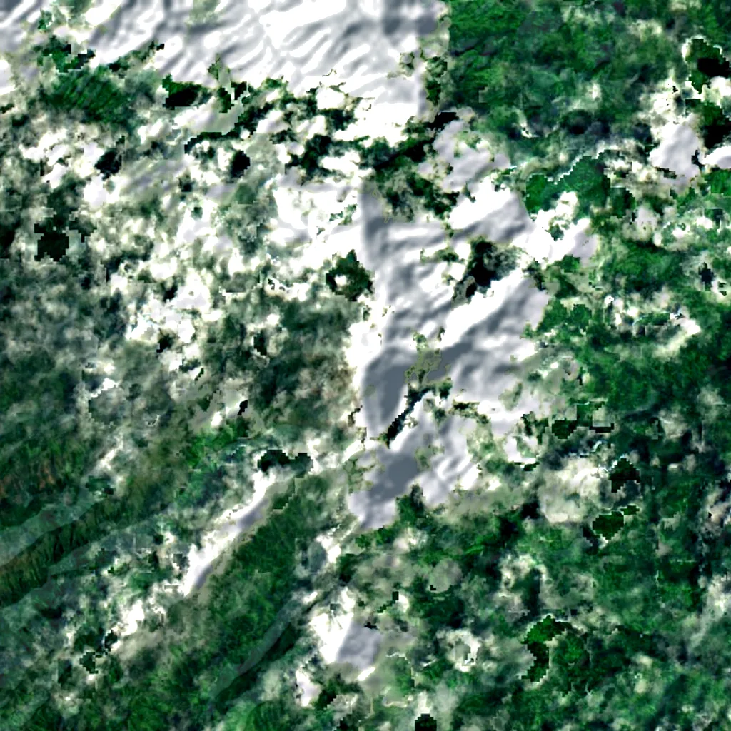 Mount Waialeale seen from above (Sentinel-2)