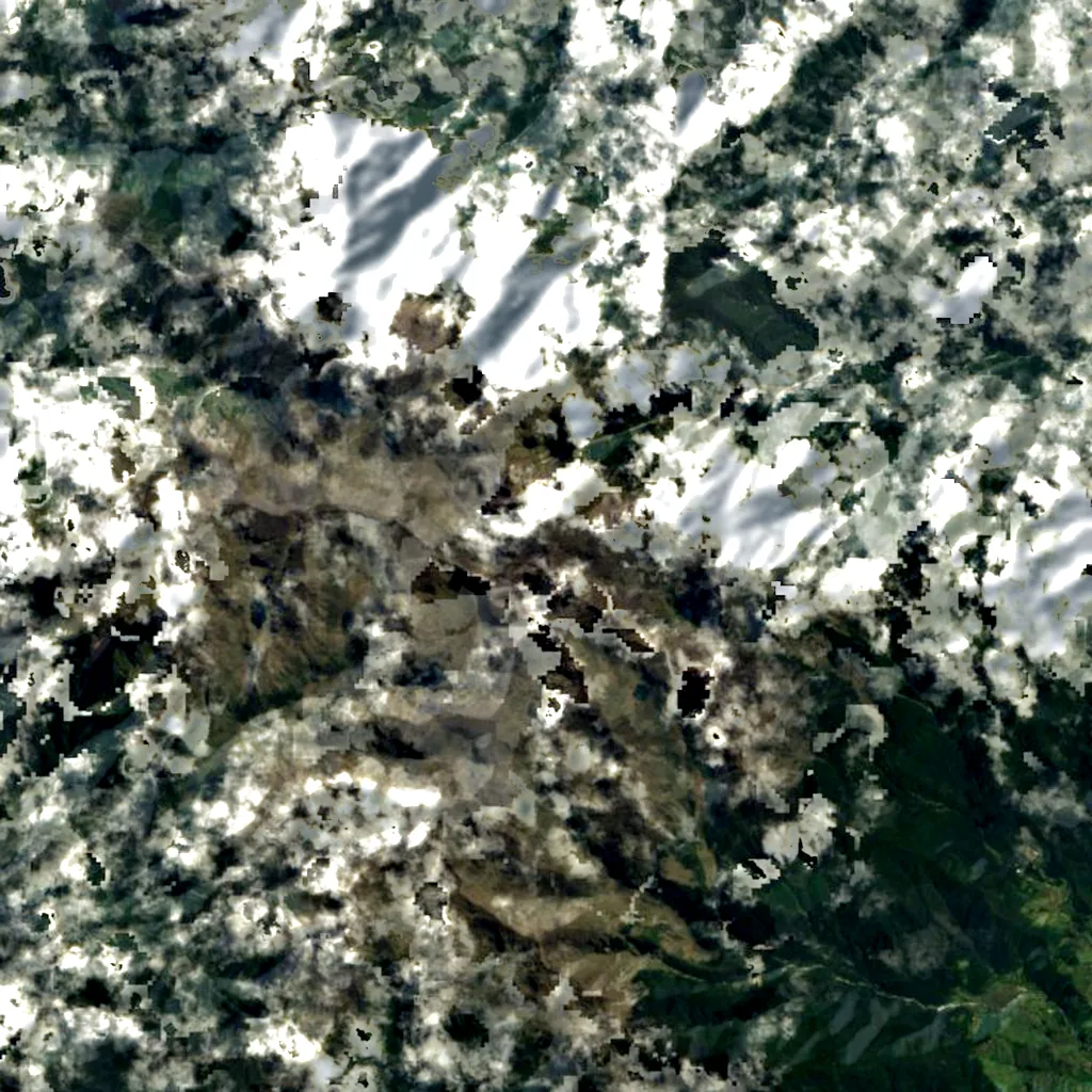 Mount Wilhelm seen from above (Sentinel-2)