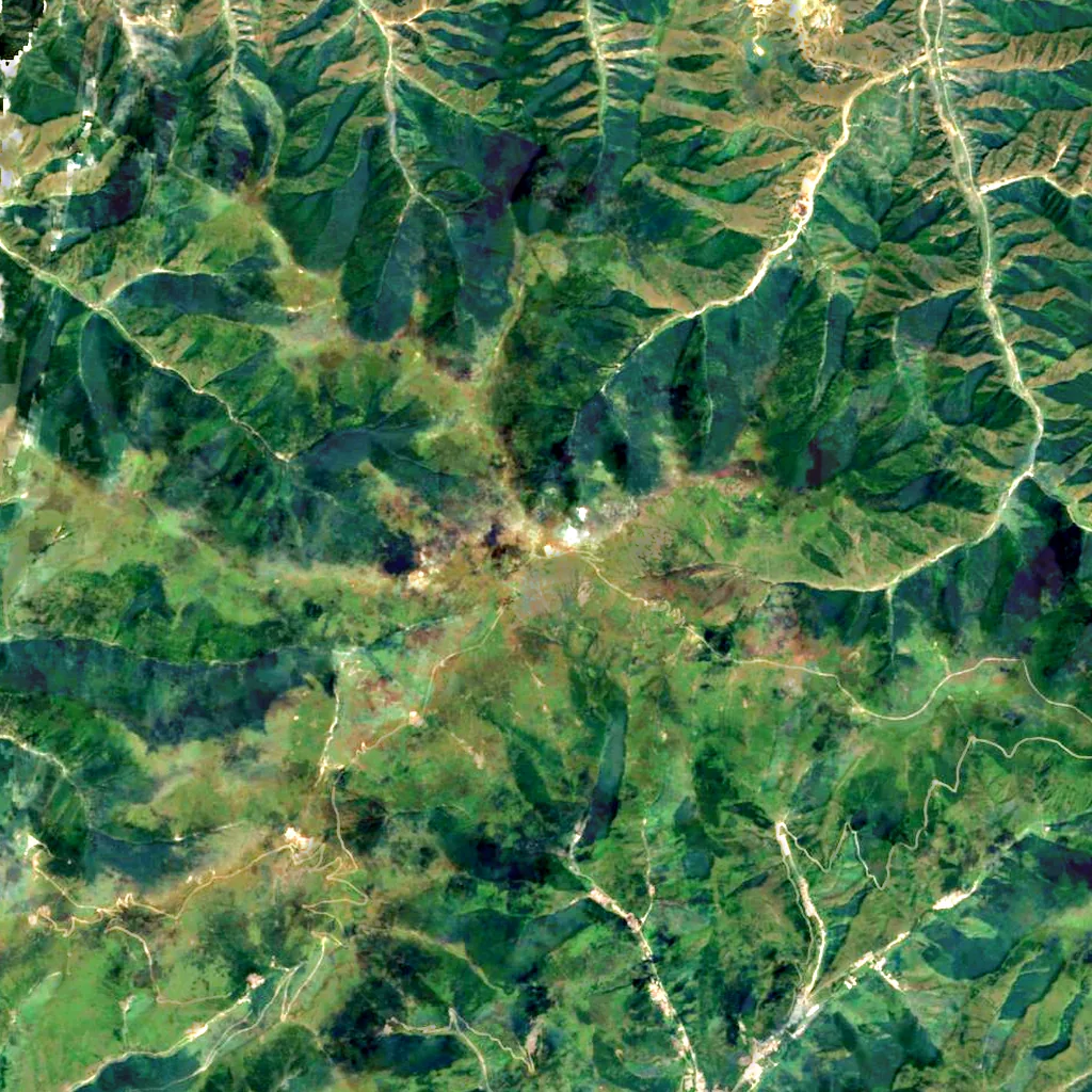 Mount Wutai seen from above (Sentinel-2)