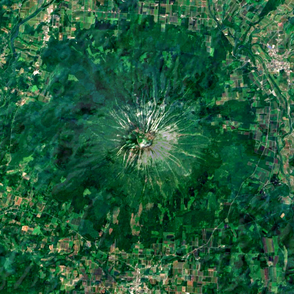 Mount Yōtei seen from above (Sentinel-2)