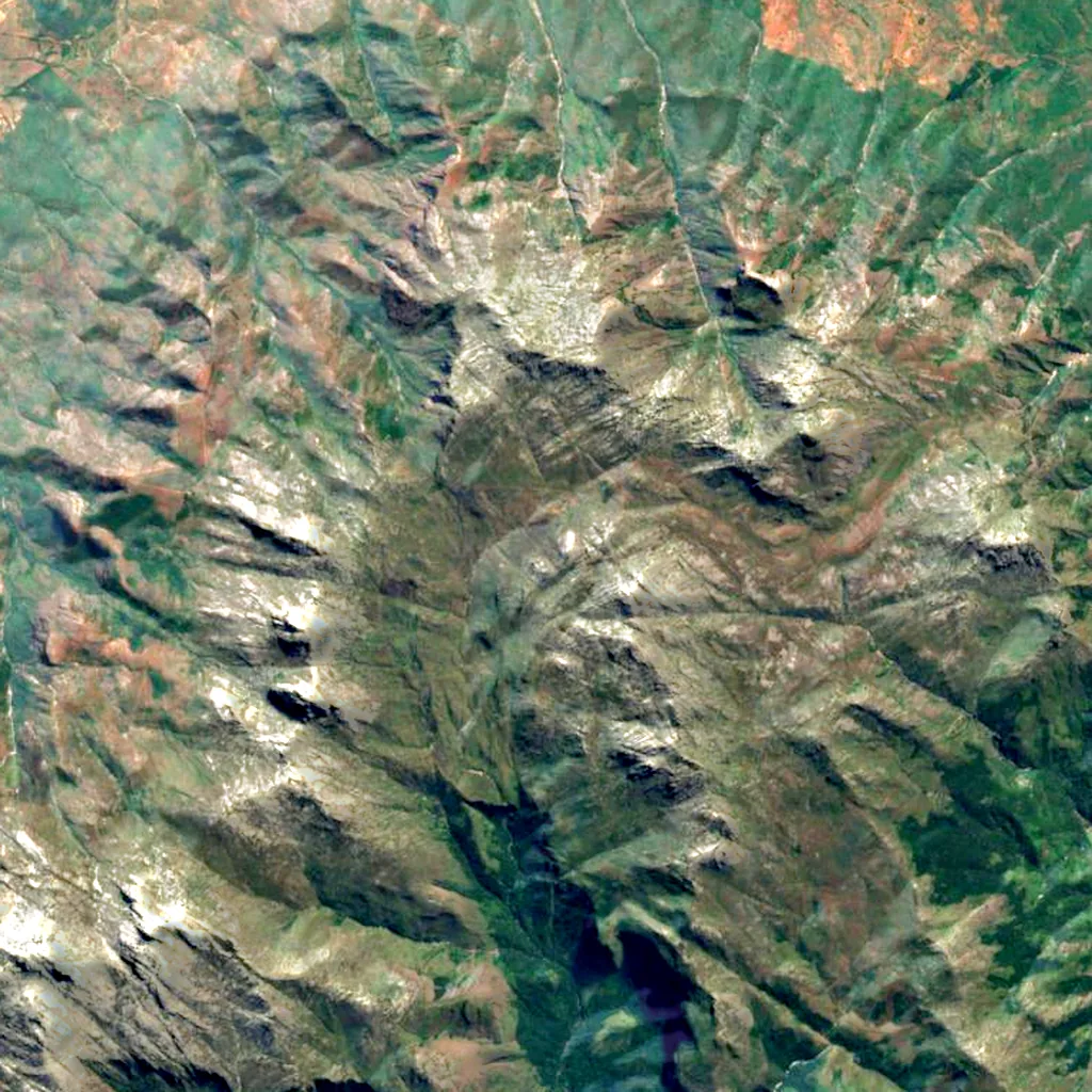 Mulanje Massif seen from above (Sentinel-2)