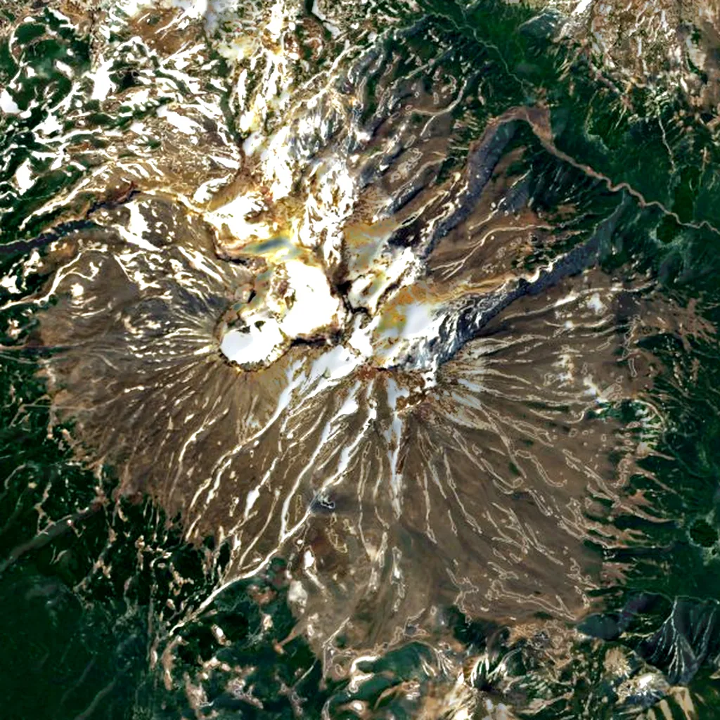 Mutnovsky seen from above (Sentinel-2)