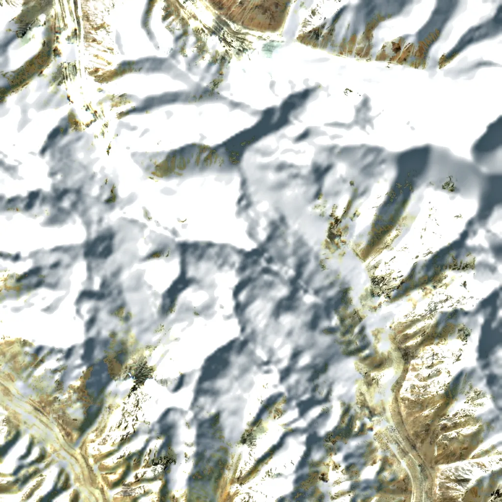 Muztagh Tower seen from above (Sentinel-2)