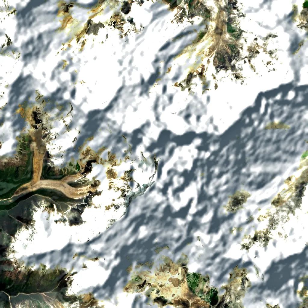 Namcha Barwa seen from above (Sentinel-2)