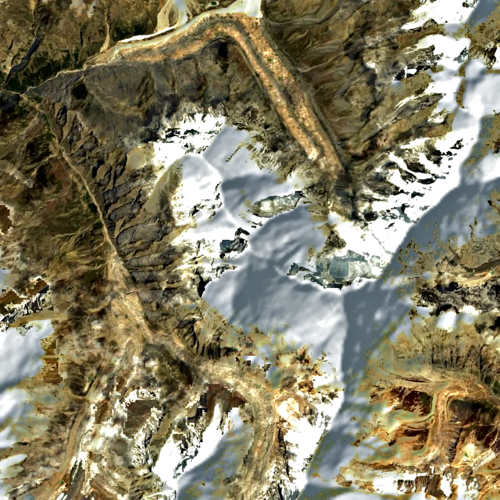 Nanda Devi seen from above (Sentinel-2)