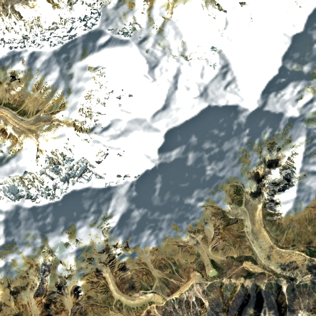 Nanga Parbat seen from above (Sentinel-2)