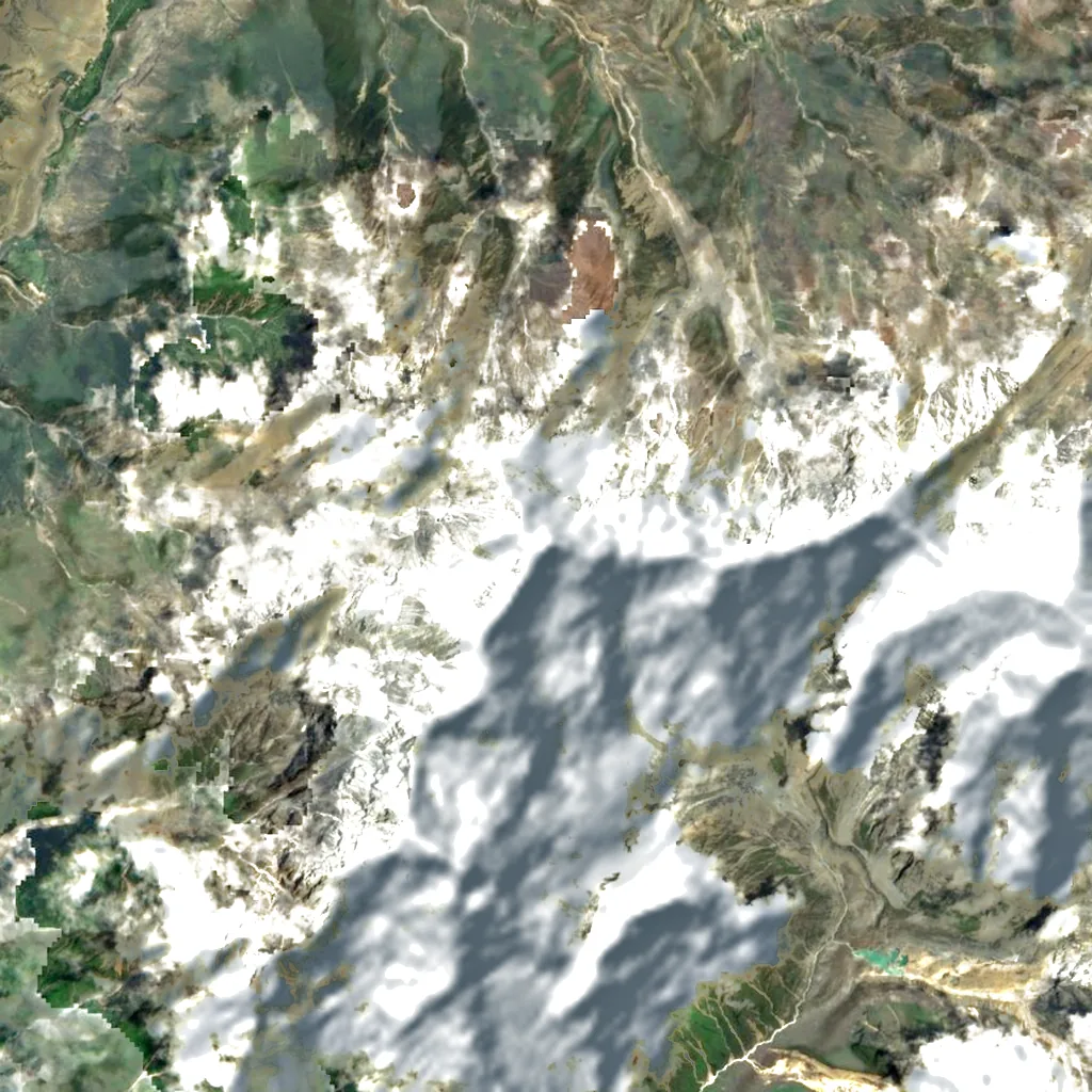 Nilgiri Himal seen from above (Sentinel-2)