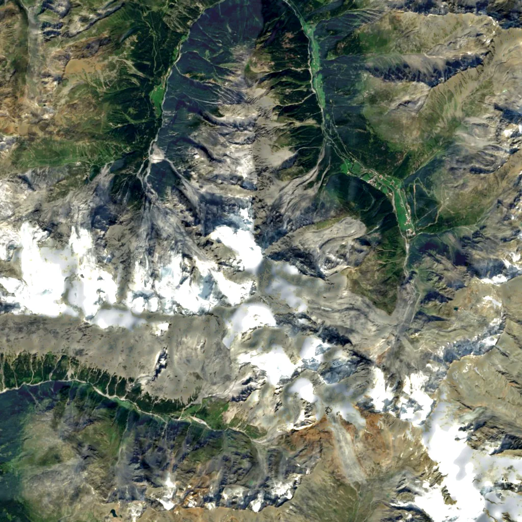 Ortler seen from above (Sentinel-2)