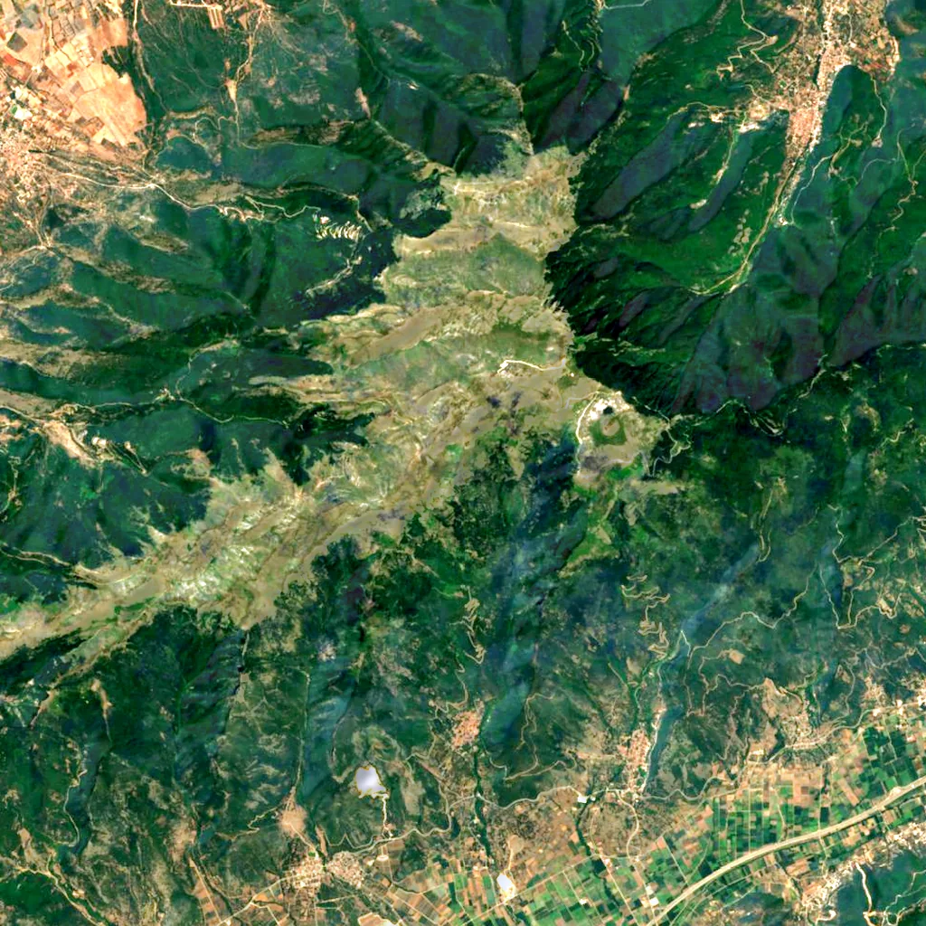 Pangaion seen from above (Sentinel-2)