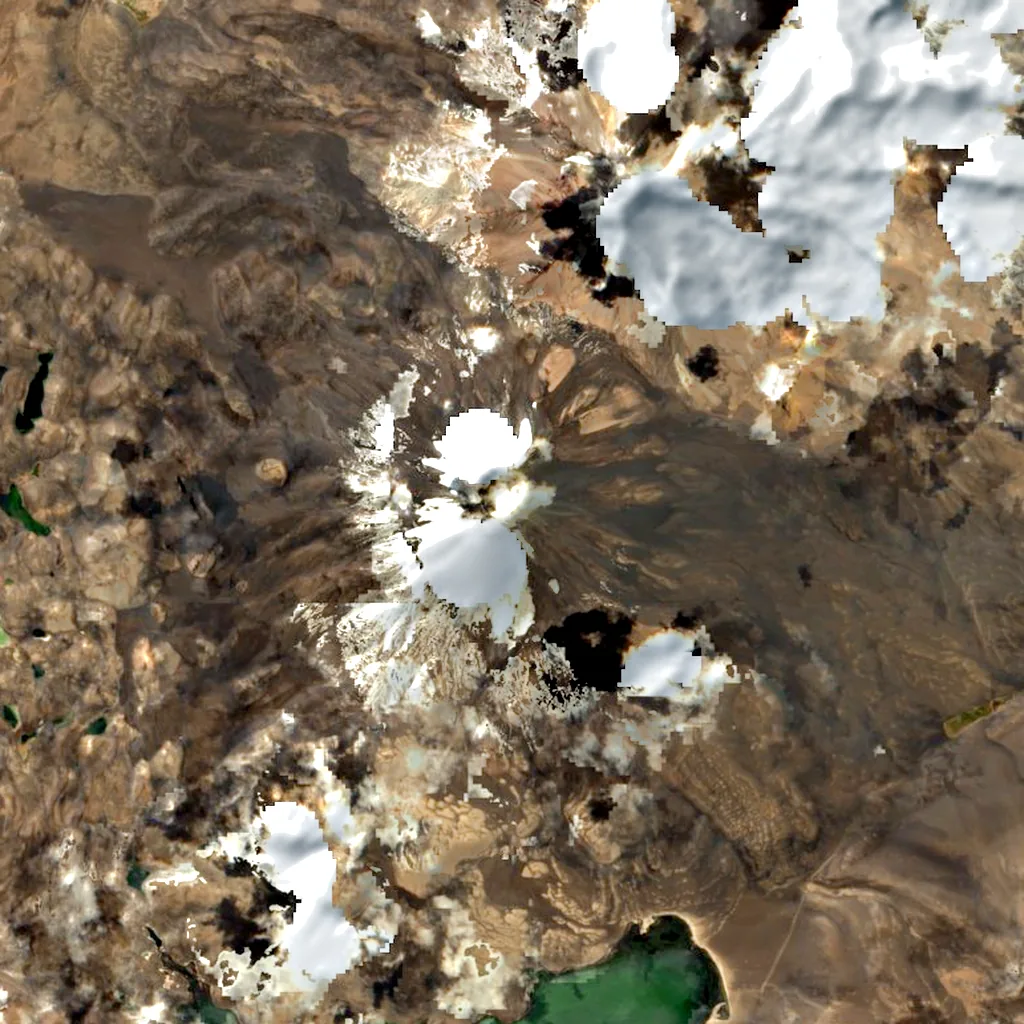 Parinacota seen from above (Sentinel-2)