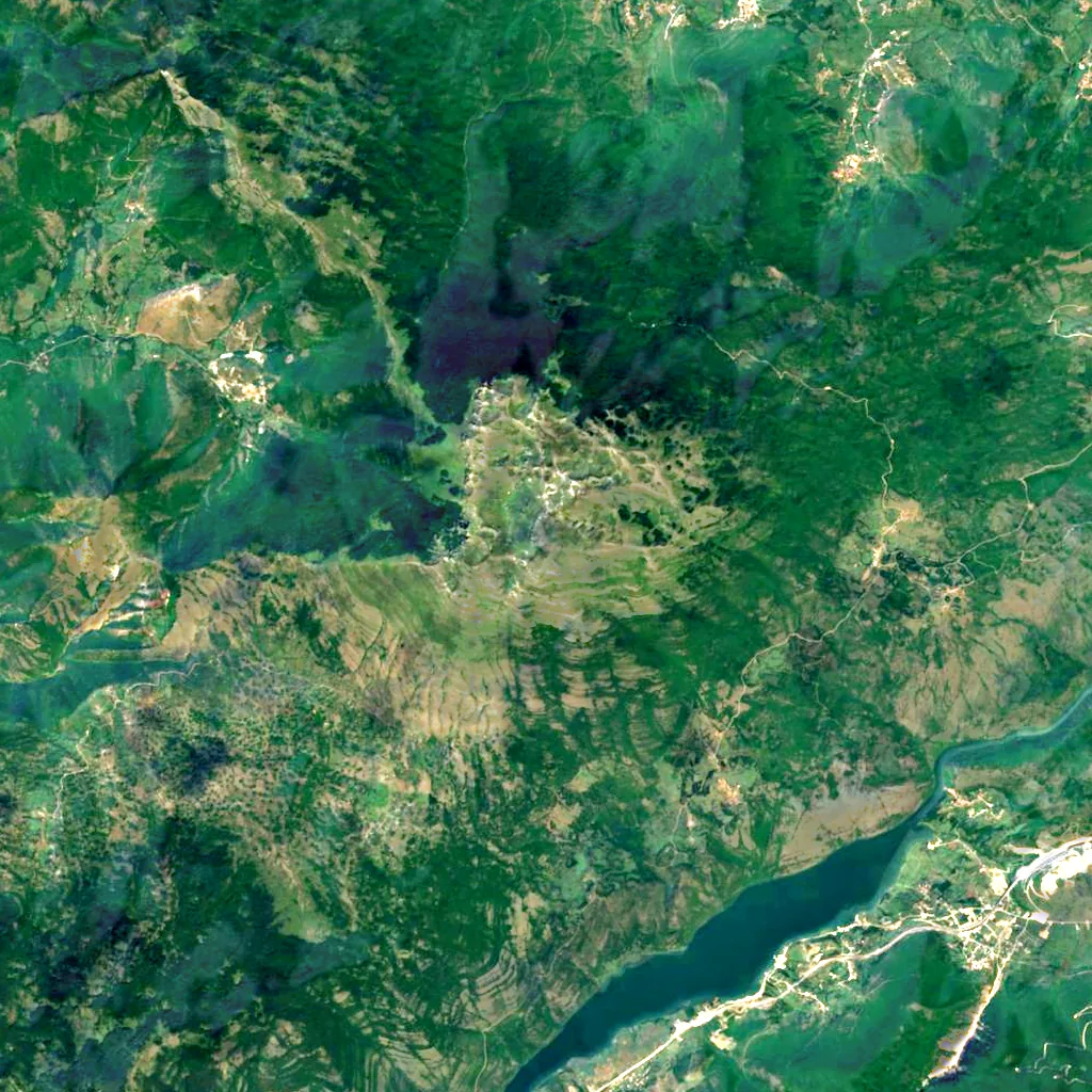 Paštrik seen from above (Sentinel-2)