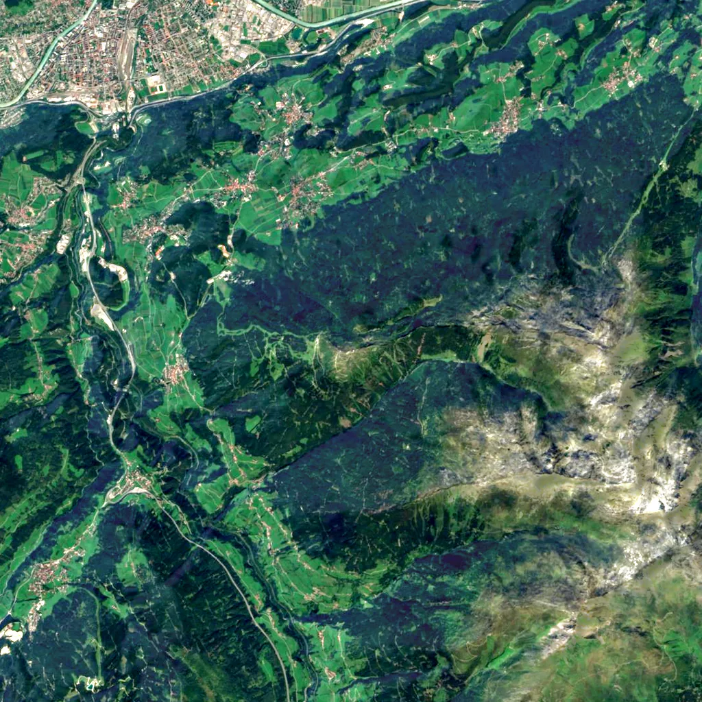 Patscherkofel seen from above (Sentinel-2)