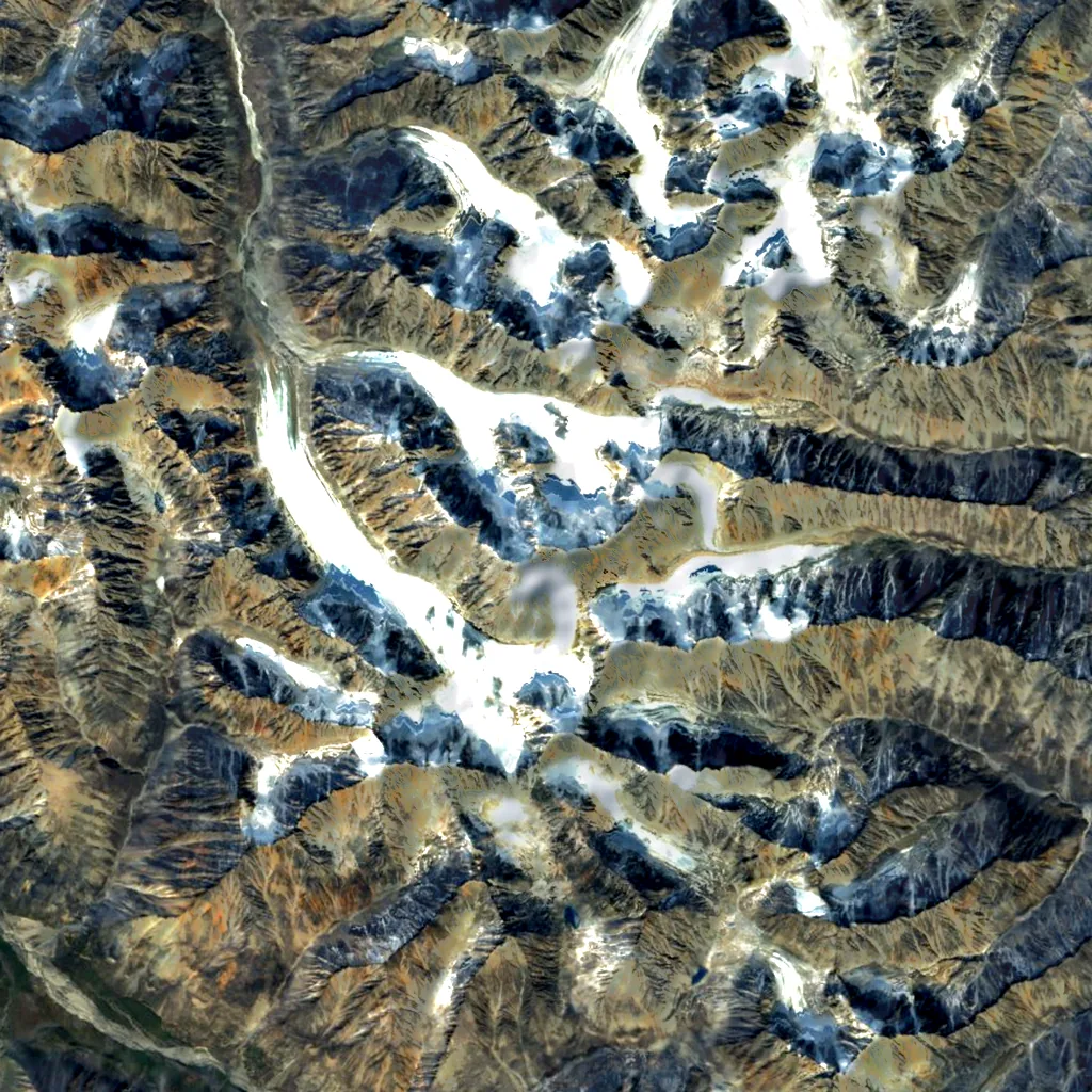 Peak Pobeda, Sakha seen from above (Sentinel-2)