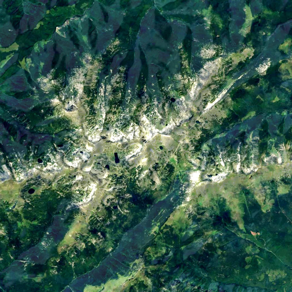 Peleaga seen from above (Sentinel-2)