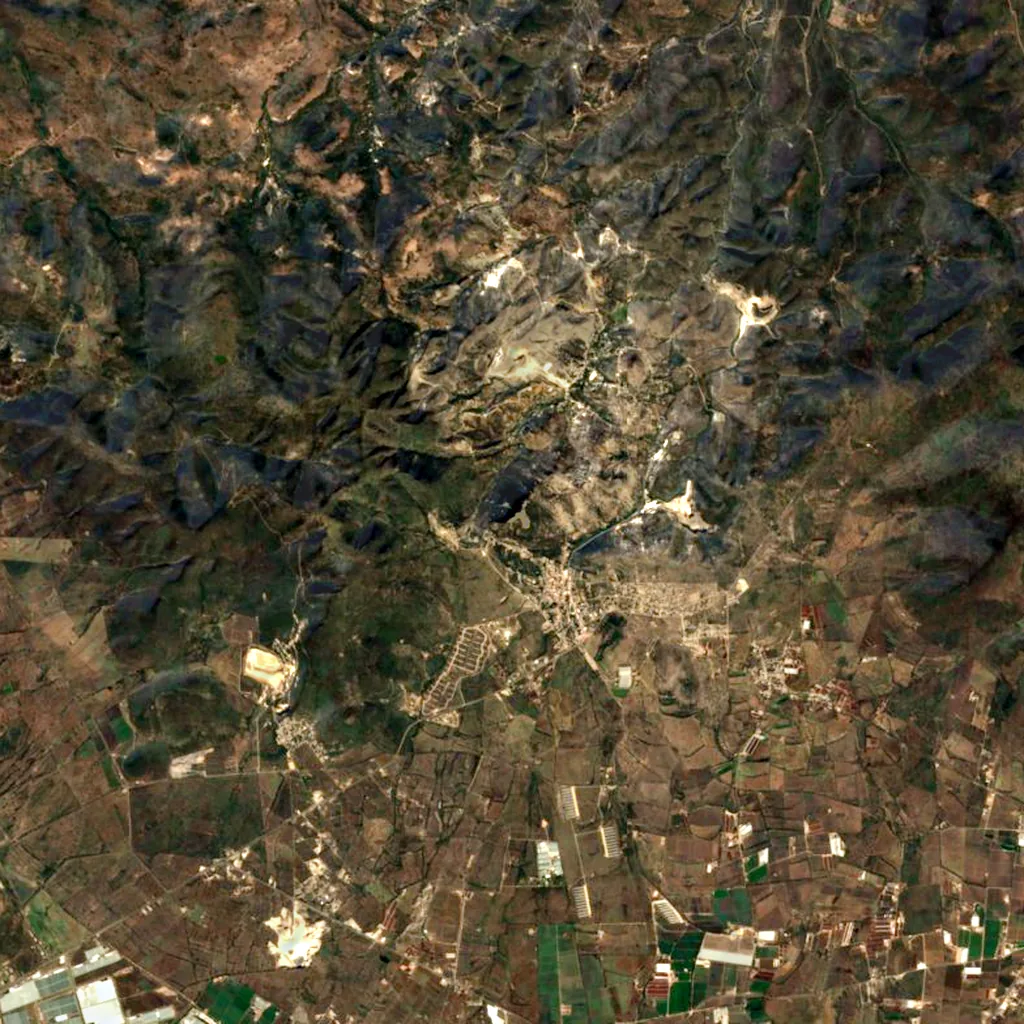 Peña de Bernal seen from above (Sentinel-2)
