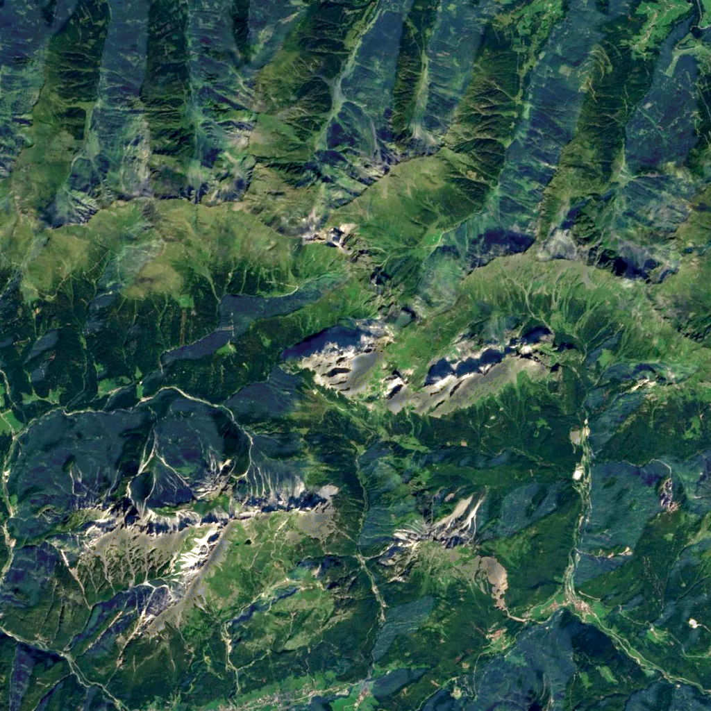 Peralba seen from above (Sentinel-2)